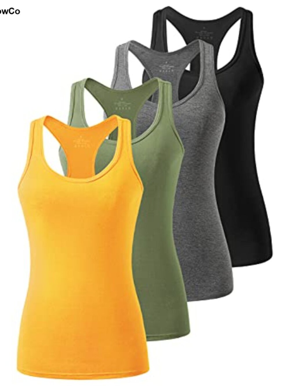 Women's Racerback Workout Tank Tops 4 Pack Modal Spandex Activewear Gym Yoga